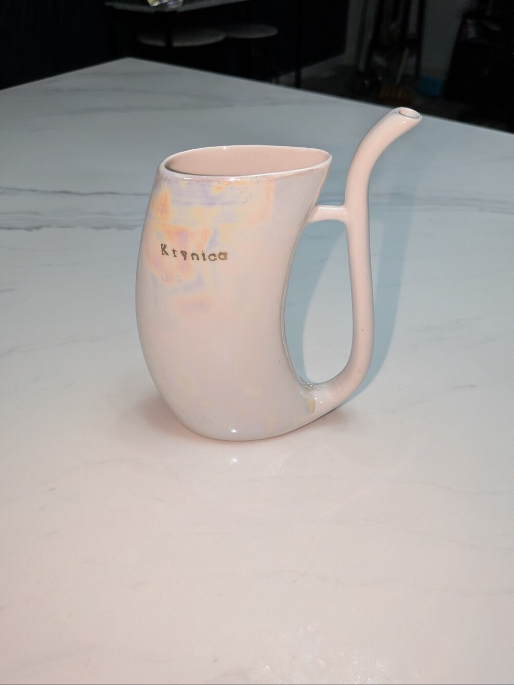 Cmielow Poland Porcelain Krynica Iridescent Sip Cup Vintage And Very Collectible